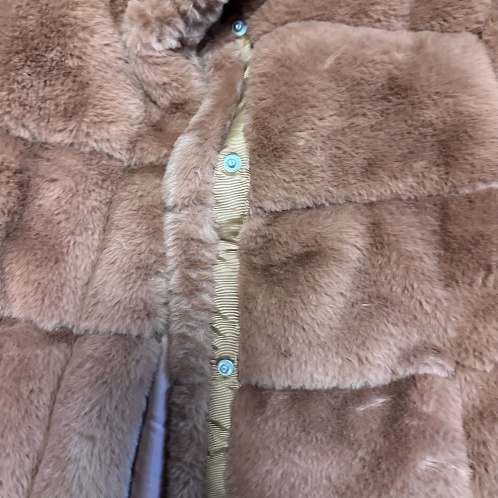 Like New! 7 for All Mankind Plush Brown Faux Fur Jacket. Warm! - Picture 4 of 8